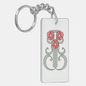 Art Deco bloem sleutelhanger (Voorkant Links)