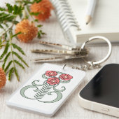 Art Deco bloem sleutelhanger (Voorkant Rechts)