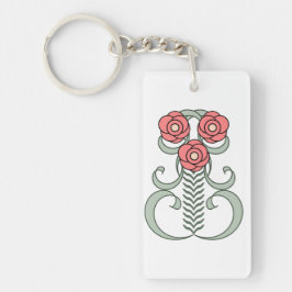 Art Deco bloem sleutelhanger
