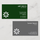Art Deco Bloem Symbool - Donkergroen 003300 Visitekaartje (Voorkant / Achterkant)