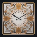 Art Deco-bloem Vierkante Klok<br><div class="desc">Geweldig klokontwerp. Je zult het leuk vinden als anderen. U kunt dit ontwerp vrij gebruiken voor andere producten die u wilt of om jouw tekst aan te passen en toe te voegen. Volg me voor meer. Met vriendelijke groet. Een leuke dag.</div>