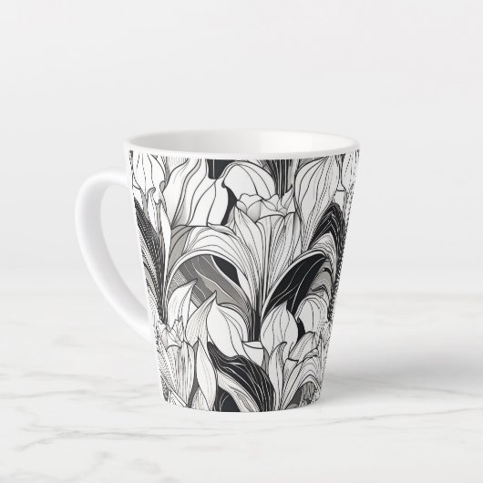 Art Deco Bloemen 12oz Mok (Linkerhoek)
