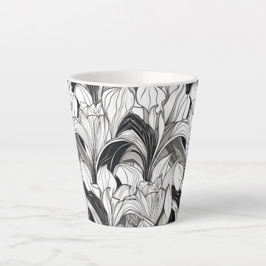 Art Deco Bloemen 12oz Mok (Voorkant)