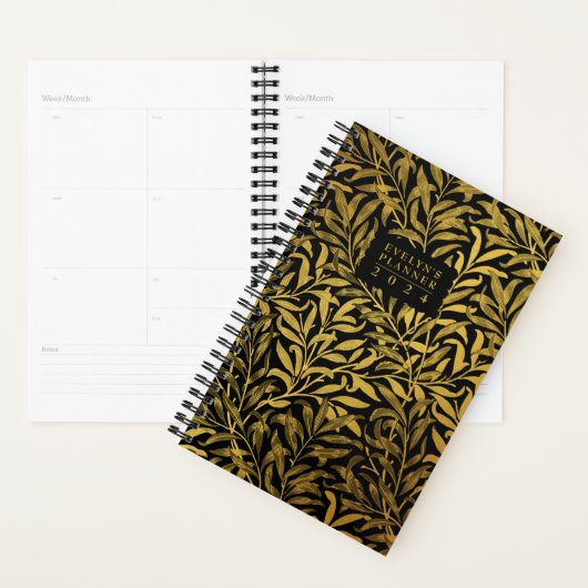 Art Deco Bloemen Gepersonaliseerde Weekplanner Planner (Display)
