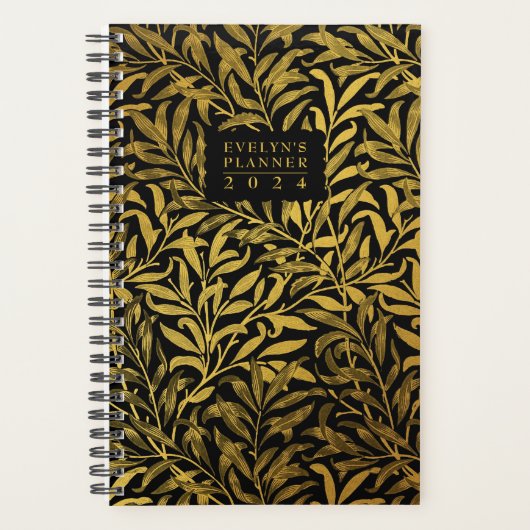 Art Deco Bloemen Gepersonaliseerde Weekplanner Planner (Voorkant)