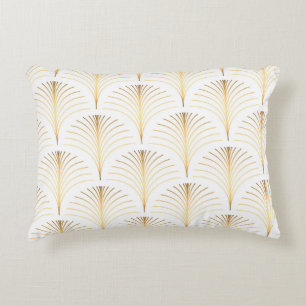 Art Deco Bloemen: Gouden Elegantie. Accent Kussen