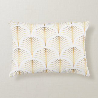 Art Deco Bloemen: Gouden Elegantie. Accent Kussen