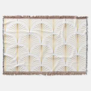 Art Deco Bloemen: Gouden Elegantie. Deken
