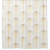 Art Deco Bloemen: Gouden Elegantie. Douchegordijn (Voorkant)