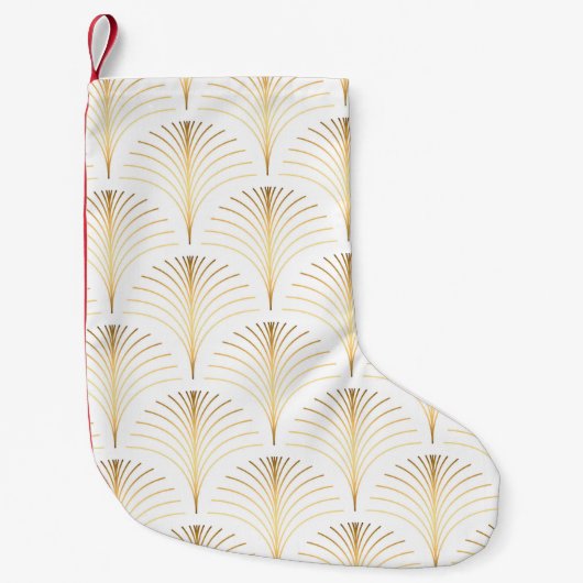 Art Deco Bloemen: Gouden Elegantie. Kleine Kerstsok (Voorkant)