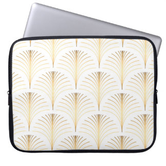 Art Deco Bloemen: Gouden Elegantie. Laptop Sleeve