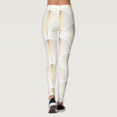 Art Deco Bloemen: Gouden Elegantie. Leggings (Achterkant)