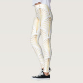 Art Deco Bloemen: Gouden Elegantie. Leggings (Links)