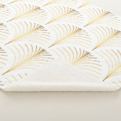 Art Deco Bloemen: Gouden Elegantie. Sherpa Deken (3/4)