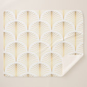 Art Deco Bloemen: Gouden Elegantie. Sherpa Deken (Voorkant (horizontaal))