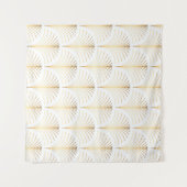 Art Deco Bloemen: Gouden Elegantie. Wandkleed (Voorkant (horizontaal))