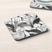 Art Deco bloemen hard plastic onderzetter set (Linkerzijde)