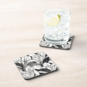 Art Deco bloemen hard plastic onderzetter set (Rechterzijde)