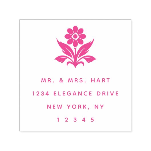 Art Deco Bloemen Klassiek Rijk Retouradres Zelfinktende Stempel (Design)