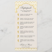 Art Deco Bloemen Lotus Indiaas & Hindoe Bruiloft Programmakaart (Achterkant)