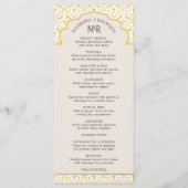 Art Deco Bloemen Lotus Indiaas & Hindoe Bruiloft Programmakaart (Voorkant)