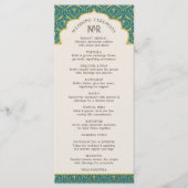 Art Deco Bloemen Lotus Indiaas & Hindoe Bruiloft Programmakaart (Voorkant)