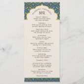 Art Deco Bloemen Lotus Indiaas & Hindoe Bruiloft Programmakaart (Voorkant)