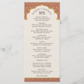 Art Deco Bloemen Lotus Indiaas & Hindoe Bruiloft Programmakaart (Voorkant)