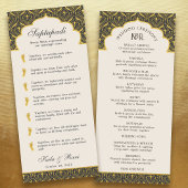 Art Deco Bloemen Lotus Indiaas & Hindoe Bruiloft Programmakaart