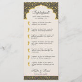 Art Deco Bloemen Lotus Indiaas & Hindoe Bruiloft Programmakaart (Achterkant)