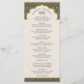 Art Deco Bloemen Lotus Indiaas & Hindoe Bruiloft Programmakaart (Voorkant)