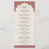 Art Deco Bloemen Lotus Indiaas & Hindoe Bruiloft Programmakaart (Voorkant)