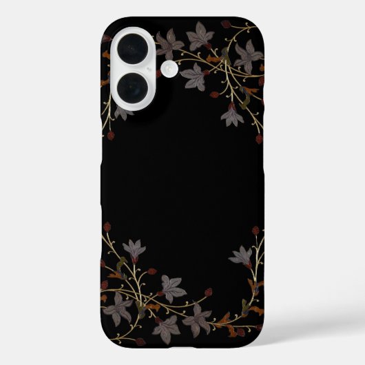 Art Deco Bloemen Op Zwart Case-Mate iPhone Case (Achterkant)