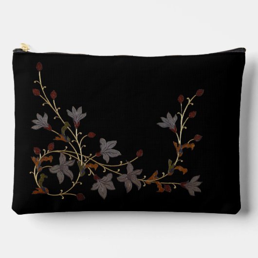 Art Deco Bloemen Op Zwart Etui (Voorkant)