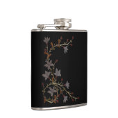 Art Deco Bloemen Op Zwart Heupfles (Rechts)