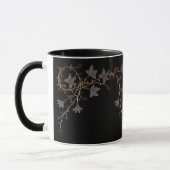 Art Deco Bloemen Op Zwart Mok (Links)