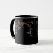 Art Deco Bloemen Op Zwart Mok (Voorkant links)