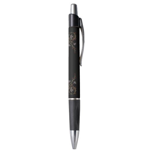Art Deco Bloemen Op Zwart Pen (Achterkant (Verticaal))