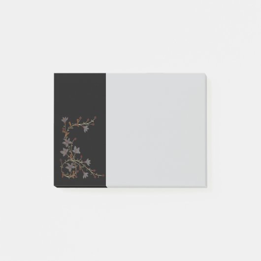 Art Deco Bloemen Op Zwart Post-it® Notes (Voorkant)