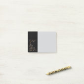 Art Deco Bloemen Op Zwart Post-it® Notes (Op bureau)