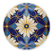 Art Deco Bloemen Patroon Lade Kabinet Keramische Knop (Voorkant)