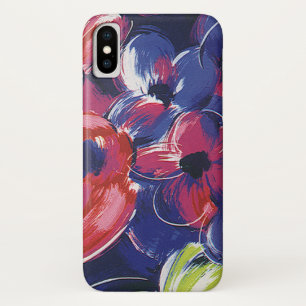 Art Deco bloemen, tulp bloem textiel Vintage iPhone X Hoesje