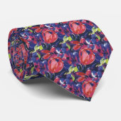 Art Deco bloemen, tulp bloem textiel vintage Stropdas (Opgerold)