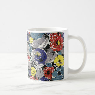 Art Deco bloemen uit het verleden, rozen bloempatr Koffiemok