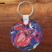 Art Deco bloemen uit het verleden, tulp bloem text Sleutelhanger (Voorkant)
