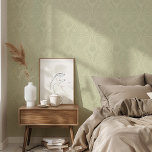 Art Deco Bloemen Veer Patroon Zachte Salie Groen Behang<br><div class="desc">Transformeer uw leefruimte met dit elegante Art Deco Peel & Stick behang, met een verfijnd bloemenveren patroon in een zachte salie groene tint. Dit ontwerp legt de essentie van het Art Deco-tijdperk prachtig vast, en combineert tijdloze charme met moderne elegantie. De rustgevende salie groene kleur voegt een vleugje rust en...</div>
