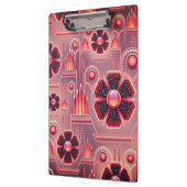 Art deco bloemengeometrisch motief roze sinaasappe klembord (Links)