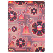 Art deco bloemengeometrisch motief roze sinaasappe klembord (Achterkant)