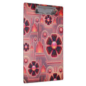 Art deco bloemengeometrisch motief roze sinaasappe klembord (Rechts)