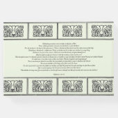 Art Deco Bloemengrens Bruiloft met Bijbelverzen Gastenboek (Achterkant)